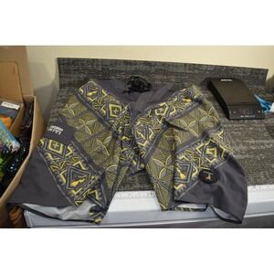 Hinano Tahiti Board Shorts Logo Polynesian Tribal Print Surf MENS 40 Gray Yellow